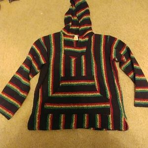 Hippie rug hoodie pullover shirt mens size small